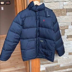 Boys Navy Blue Ralph Lauren Puffer Coat 